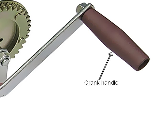 Les treuils manuels sont équipés d'une manivelle.