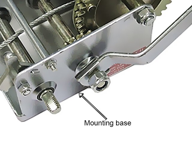 Treuils manuels - Dotés de trous de fixation sur la plaque de base, ils permettent une fixation sécurisée sur des surfaces dures et planes d'un véhicule.