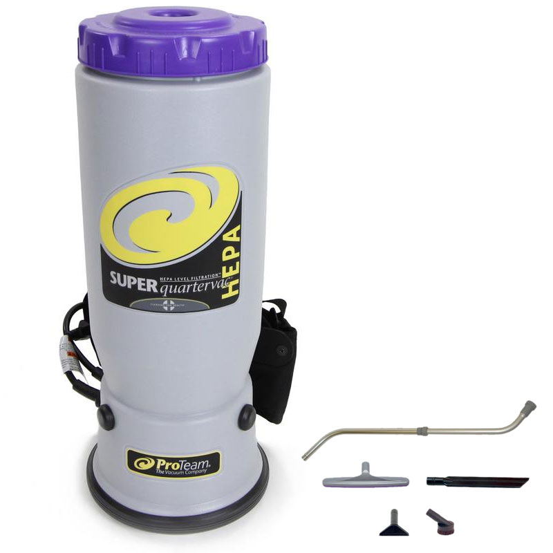 Quartervac backpack vacuum cleaner with HEPA filter