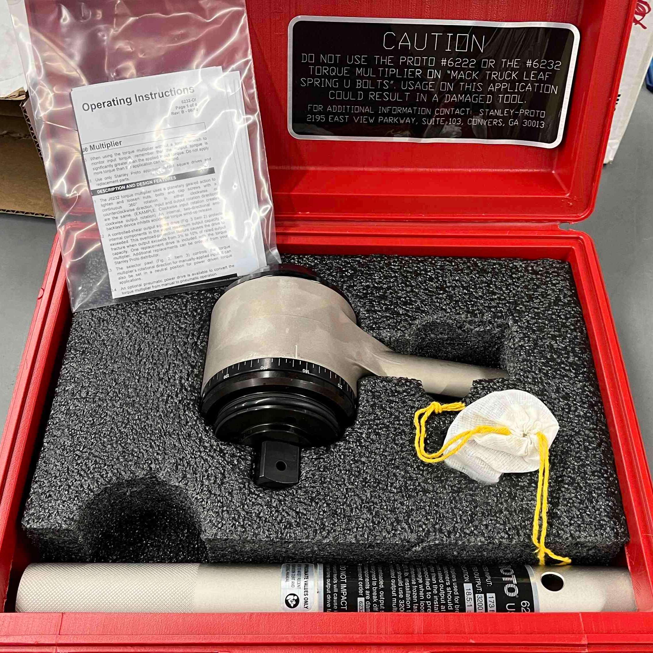 Proto J6232 | 1ART8 | Torque Multiplier, Max Rated Input 173 Ft-Lb