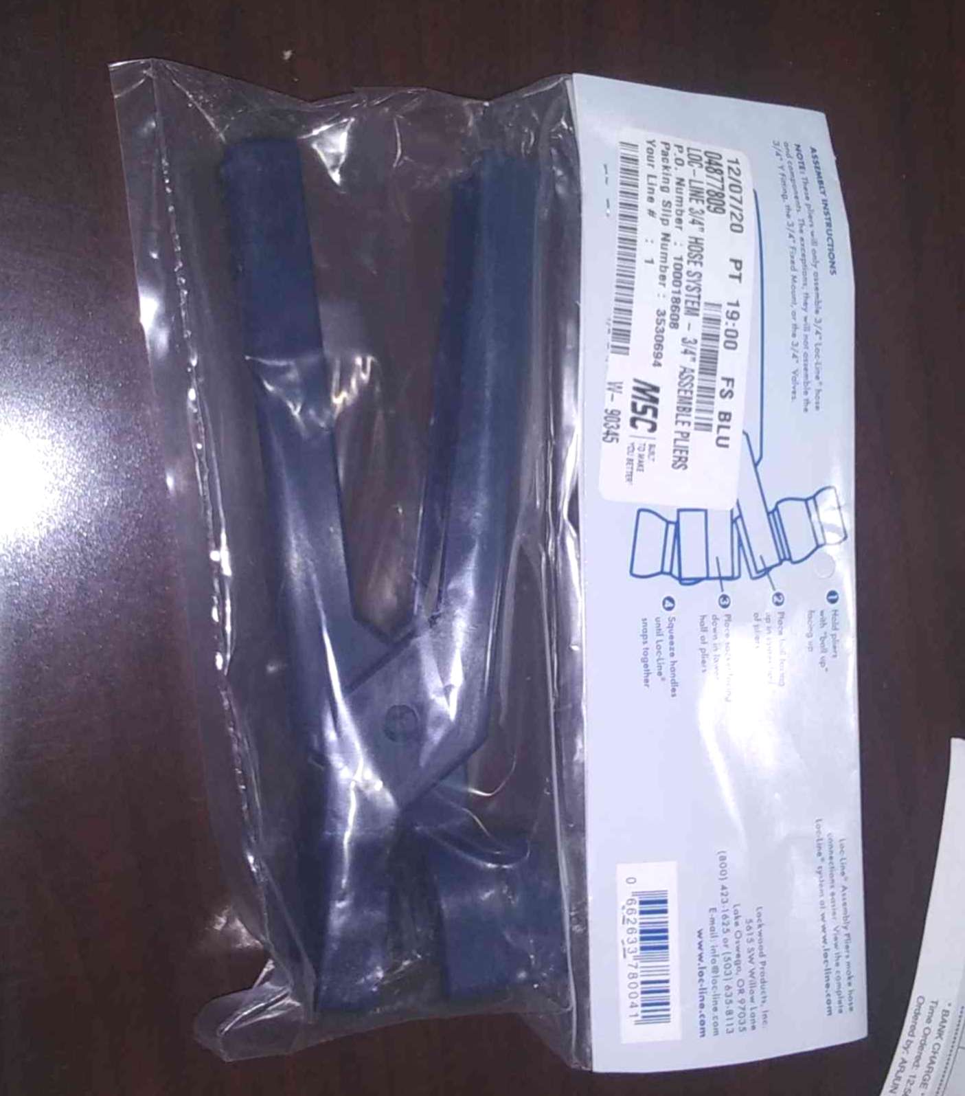 LOC-LINE 78004 Flex Hose Assembly Pliers, Acetal Copolymer Material, 3/4 Inches Hose Inside Dia.