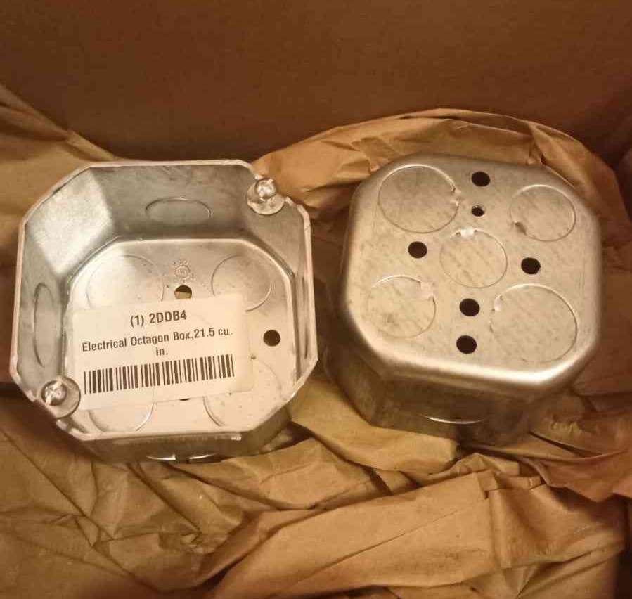 Electrical Box, RACO 167 Electrical Octagon with Drawn Rounded Edges Box 21.5 Cu In