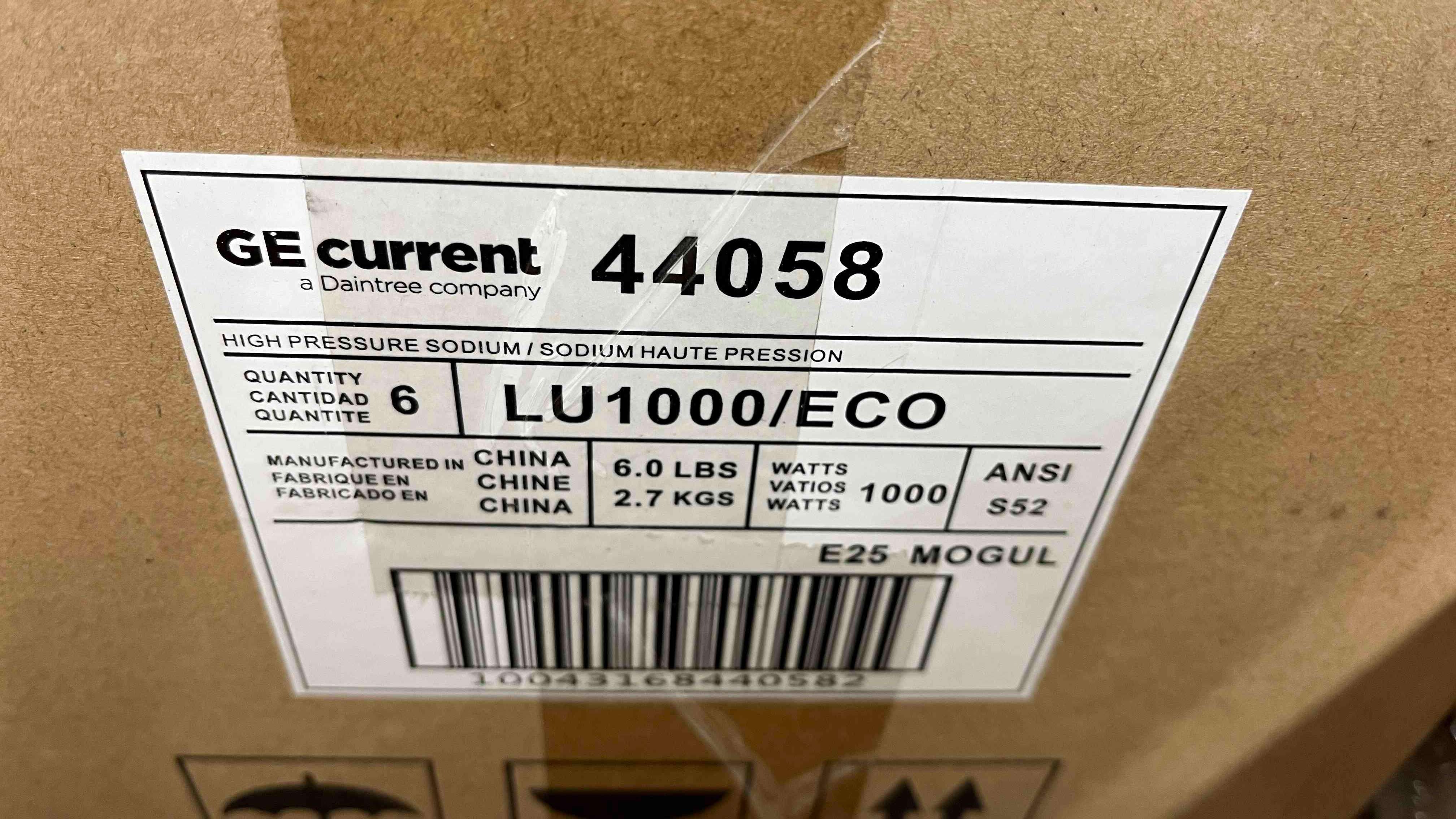 LU1000/ECO High Pressure Sodium Lamp E25 1000w GE LIGHTING, Product Details With Box
