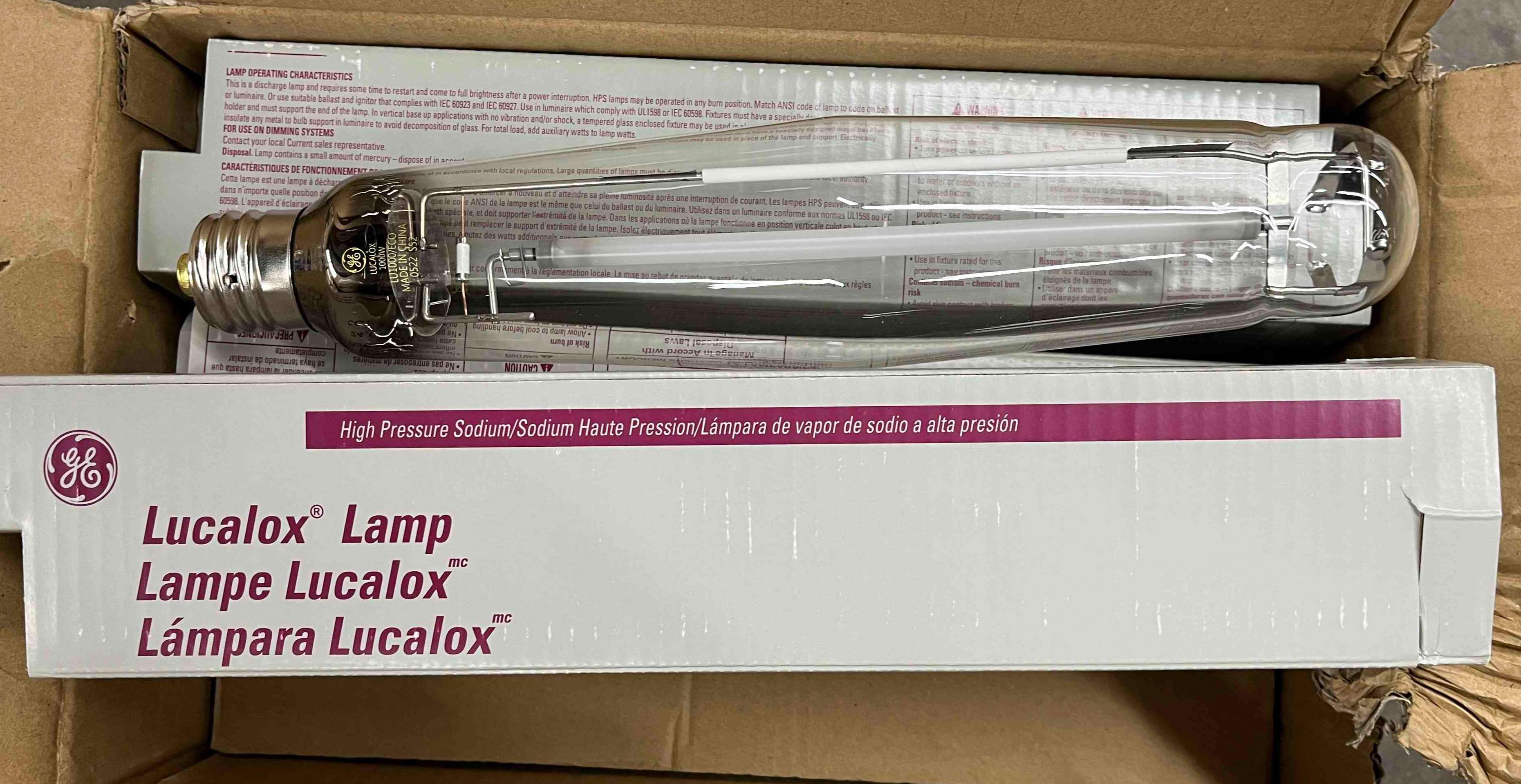 GE LIGHTING LU1000/ECO High Pressure Sodium Lamp E25 1000w, Product Available With Box 