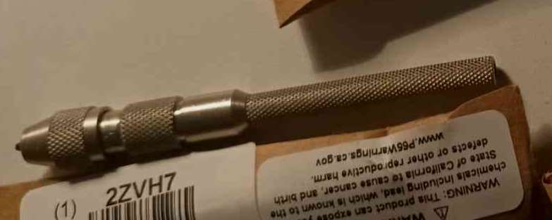 STARRETT 240C Pin Vise 0.045-0.135 Inch Tapered Collet, Round, Knurled Steel handle, 1.2 to 3.4(mm) range