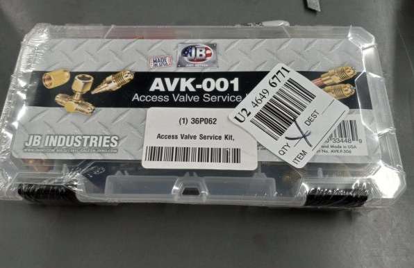 JB INDUSTRIES AVK-001 Access Valve Service Kit, All CFC, HCFC and HFC Refrigerants, Product In Box, In Stock