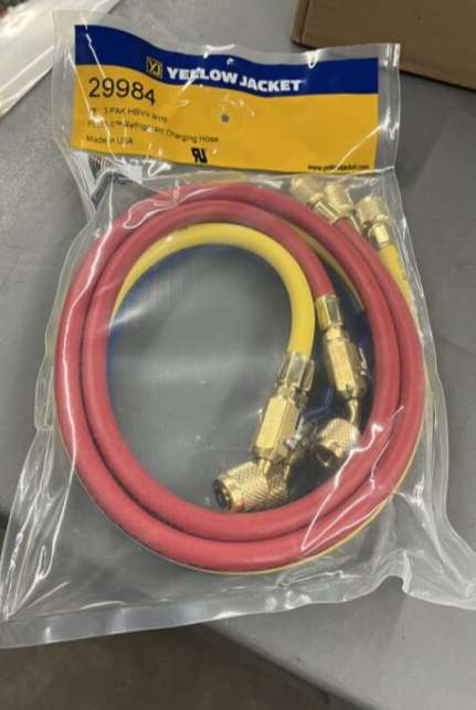 YELLOW JACKET 21983 Charging Hose, 48 Inch Length, 1/4 Inch Connection, 3 Number of Hoses, 4000 PSI, In Stock, Packaged Product