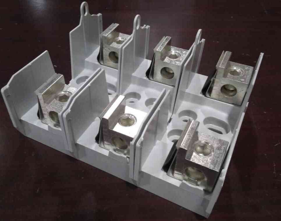 BUSSMANN JM60200-3CR Fuse Block, Non Indicating, 200 A, 600V, J Class, 3 Poles, Short Circuit Protection, Thermoplastic Material, In Stock