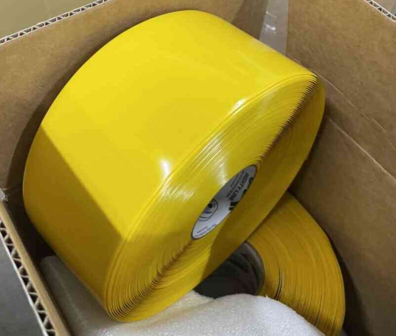 MIGHTY LINE 4RY Floor Marking Tape, 4 Inch Width, Yellow, 100 ft Long, 55mil. Thickness, Vinyl Material, Product In Stock, In Box