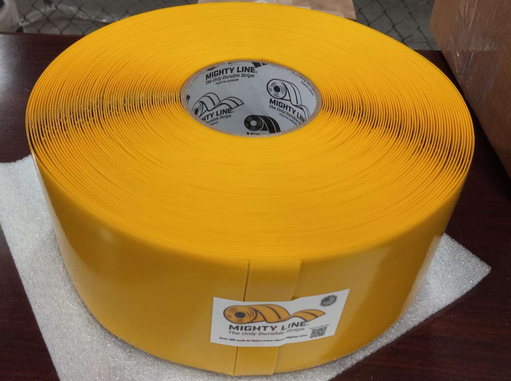 MIGHTY LINE 4RY Floor Marking Tape, 100 ft Long, 4 Inch Width, Yellow, Vinyl, In stock