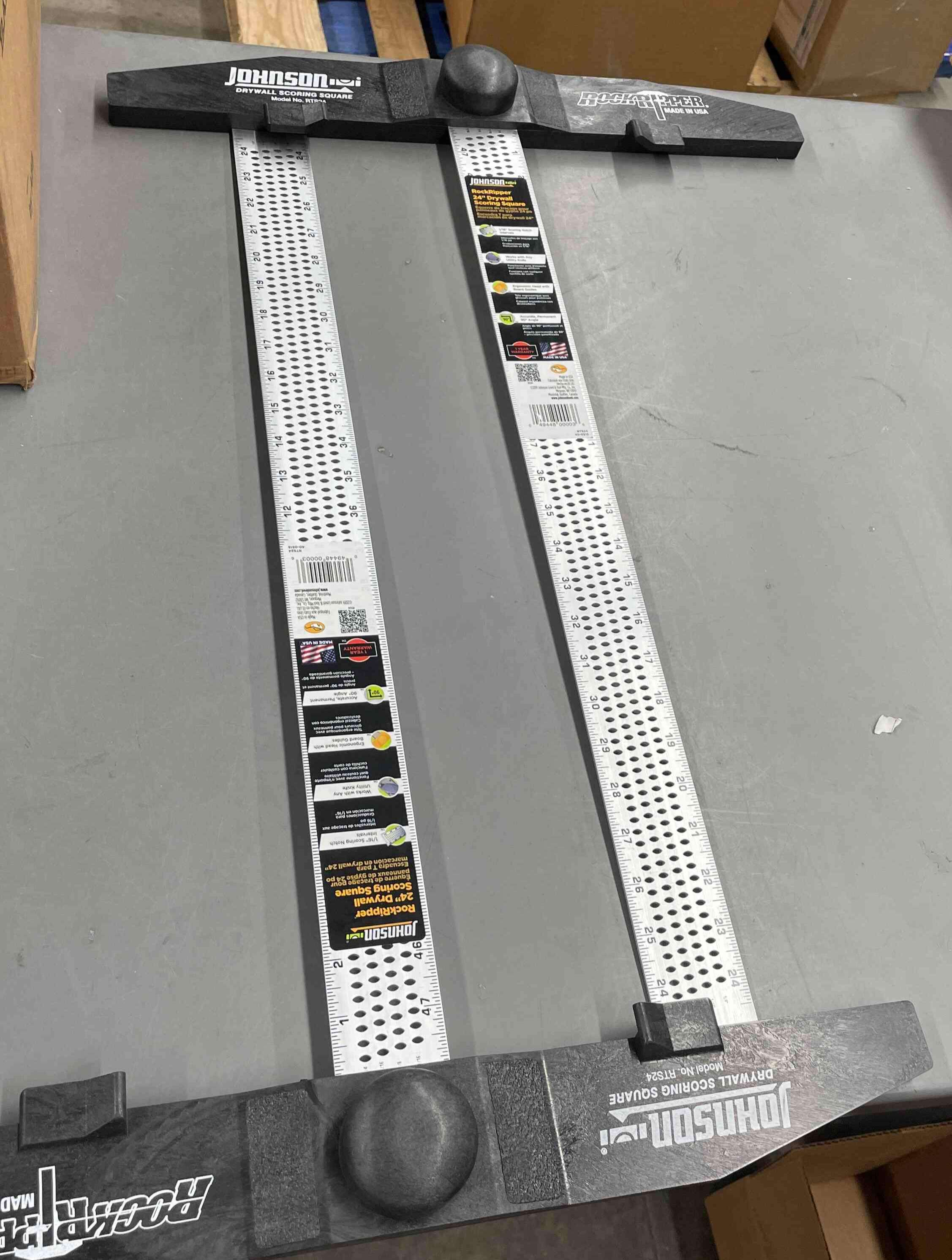 JOHNSON RTS24 Drywall Scoring Square, Dimensions ?2 x 20 x 27.44 inches, Material Aluminum Body with Orange Plastic Head, ?Pack of 1