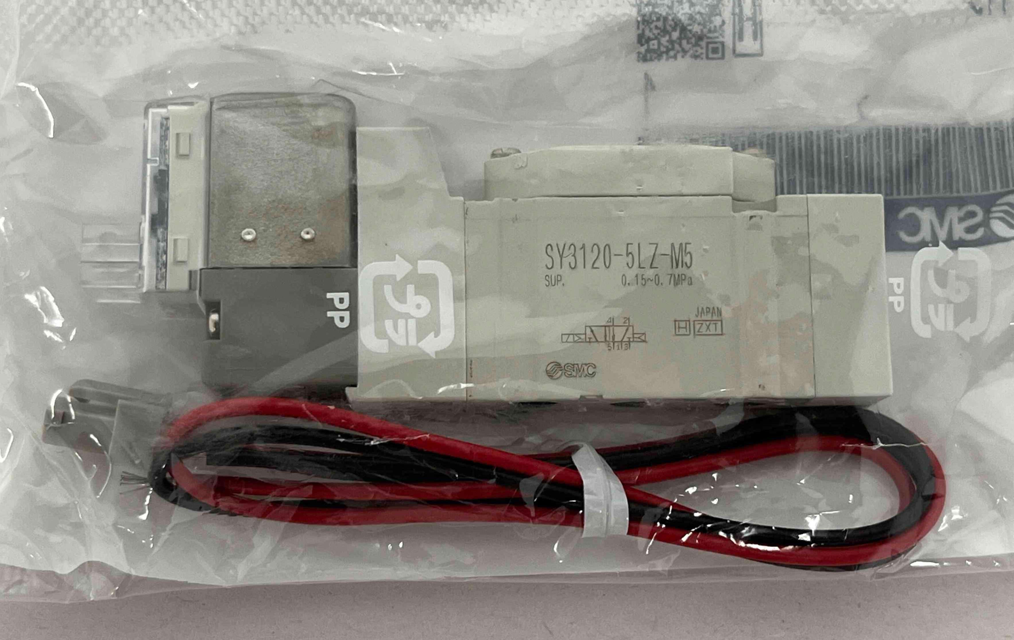 SMC VALVES SY3120-5LZ-M5, Solenoid Air Control Valve, 1/8 Inch 24vdc, 22 psi pilot pressure