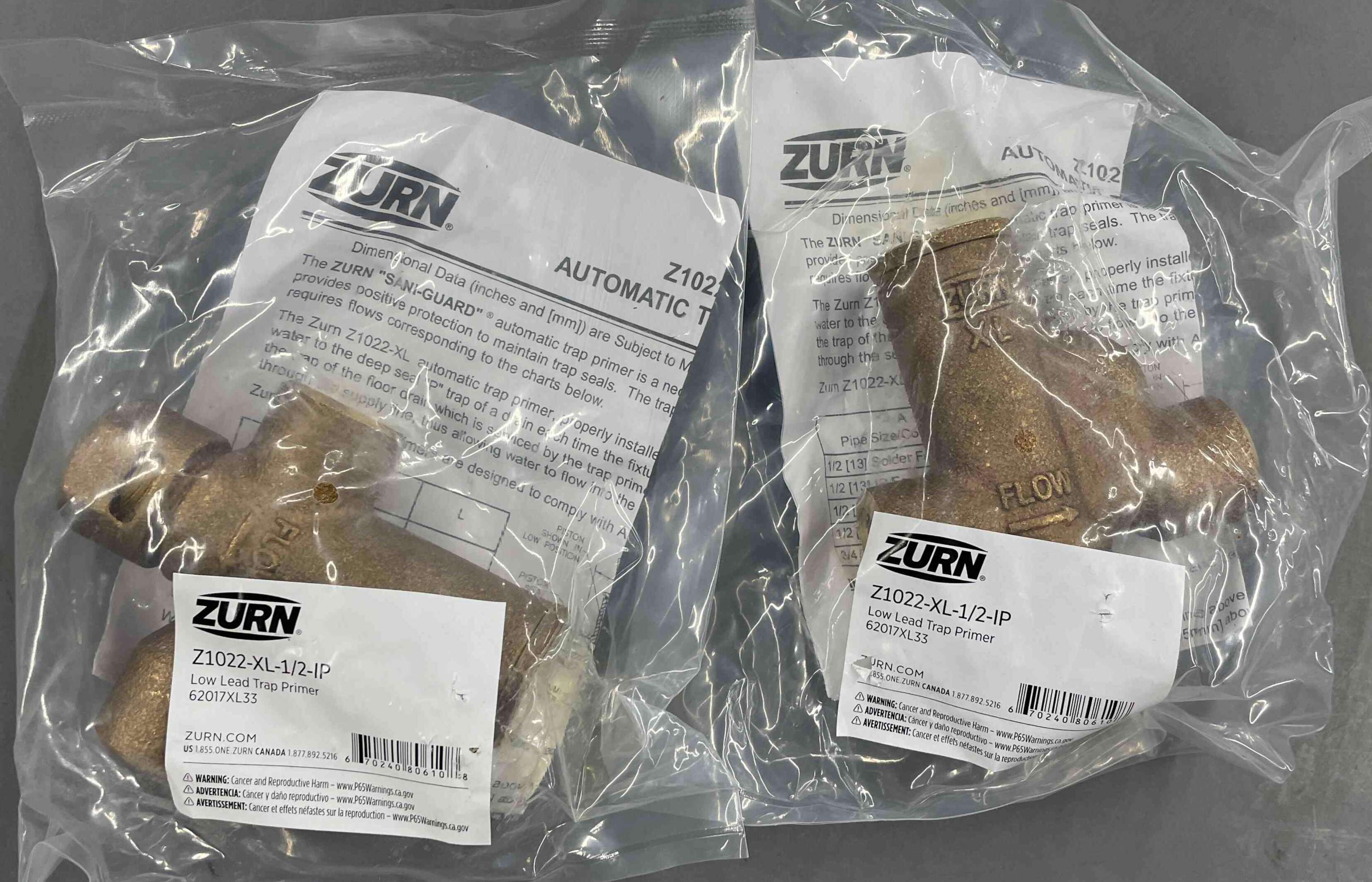 Zurn Z1022-XL-1/2-IP | 29RP59 | Trap Primer Bronze Pipe Diameter 1