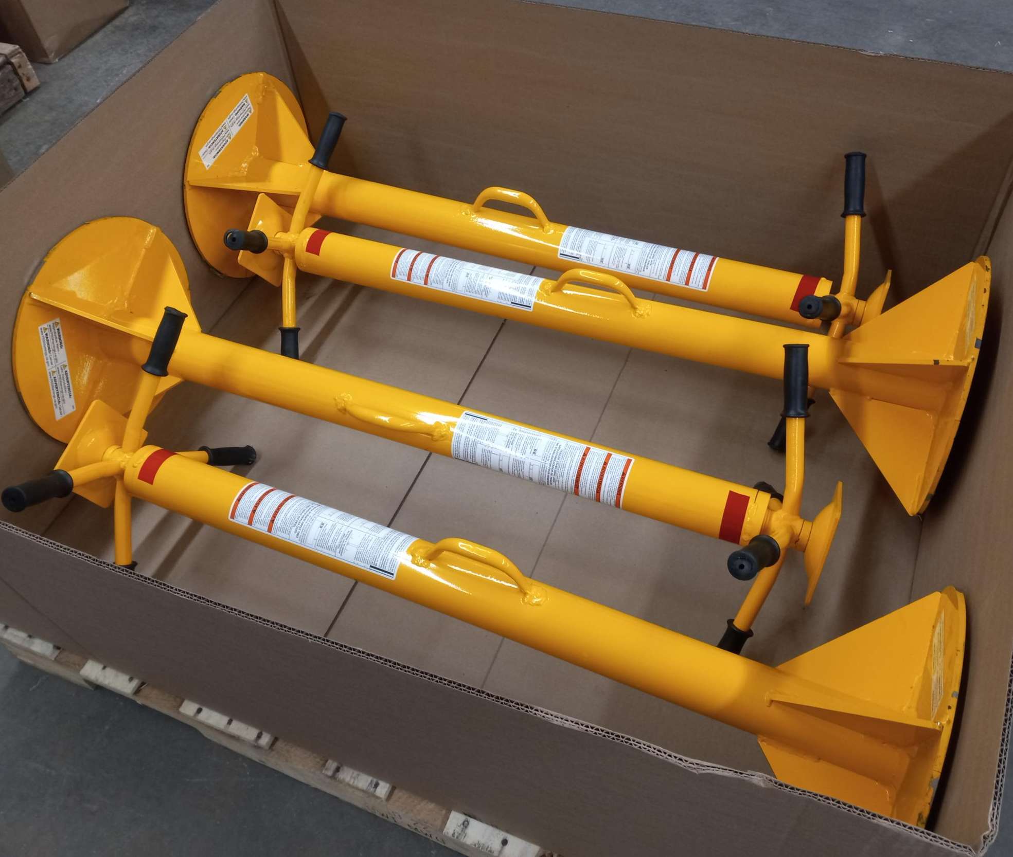 VESTIL SJ-40 Economy Flat Base Stabilizing Jack, 50000 lbs, 4 handles, Steel, Yellow, Product in box, In stock