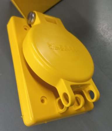 HUBBELL WIRING DEVICE-KELLEMS HBL60W47 Straight Blade Receptacle, 15A, 125V, 2-Pole, 1 Phase, 3-Wire, Yellow, Product In Stock