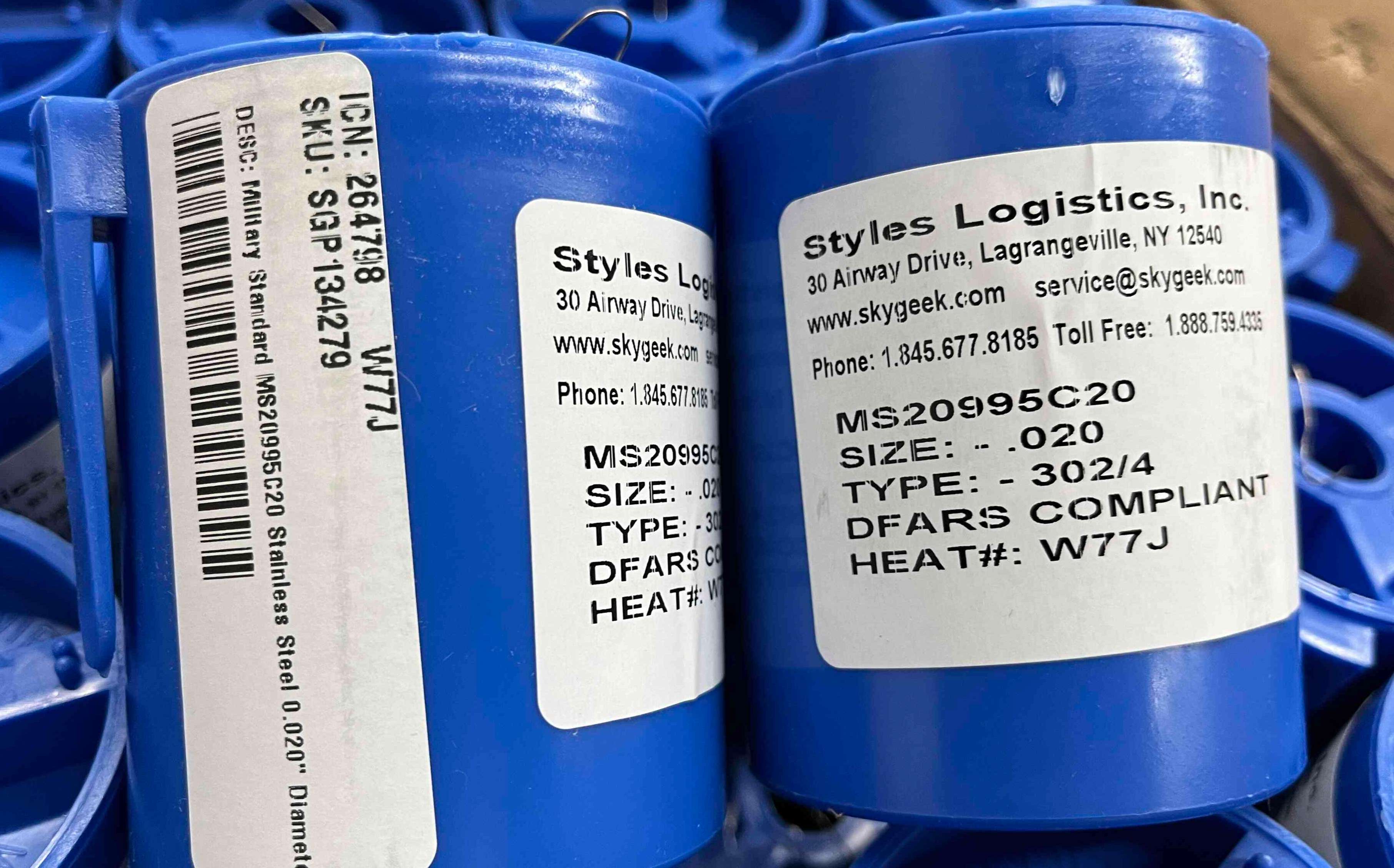MALIN CO. MS20995C20 Lockwire, Package Type Canister, 0.020 Inch Diameter, 931 ft. Length, Stainless Steel, Finish Bare Wire, In Stock