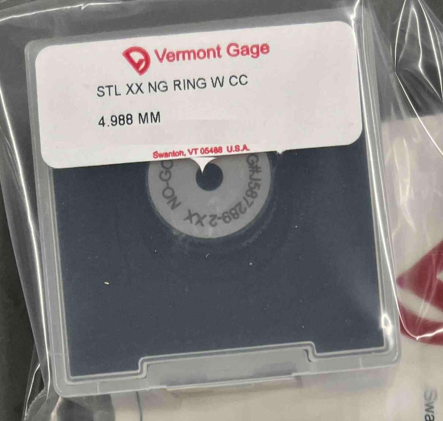 MONT GAGE 973511120 NEW PLAIN RING GAGE CALIBRATION CERTIFICATE, Packaged Product, Stock Available