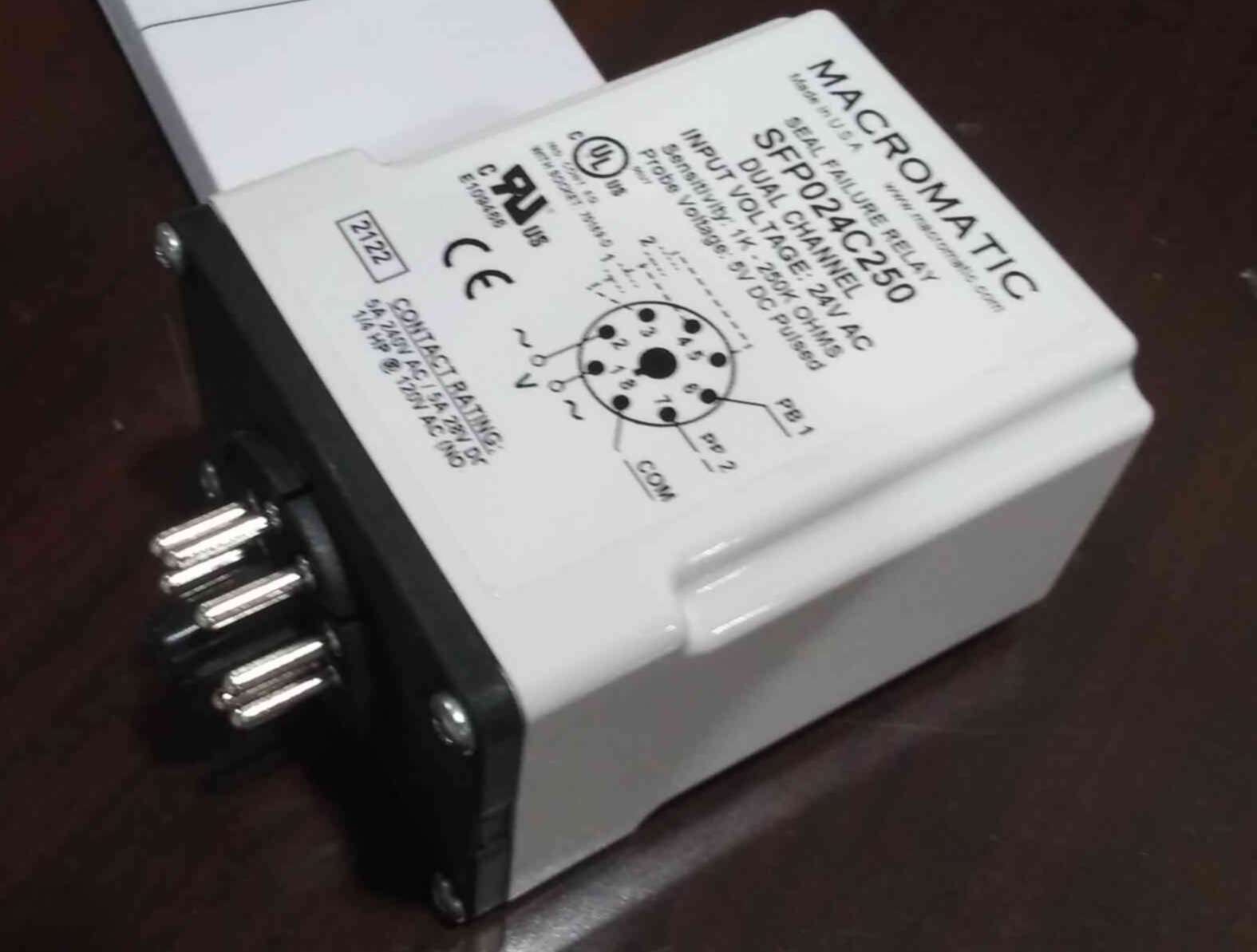 MACROMATIC SFP024C250 Pump Seal Failure Relay, 3VA, -40 to 85 Deg C, Indicator Style LED, In stock