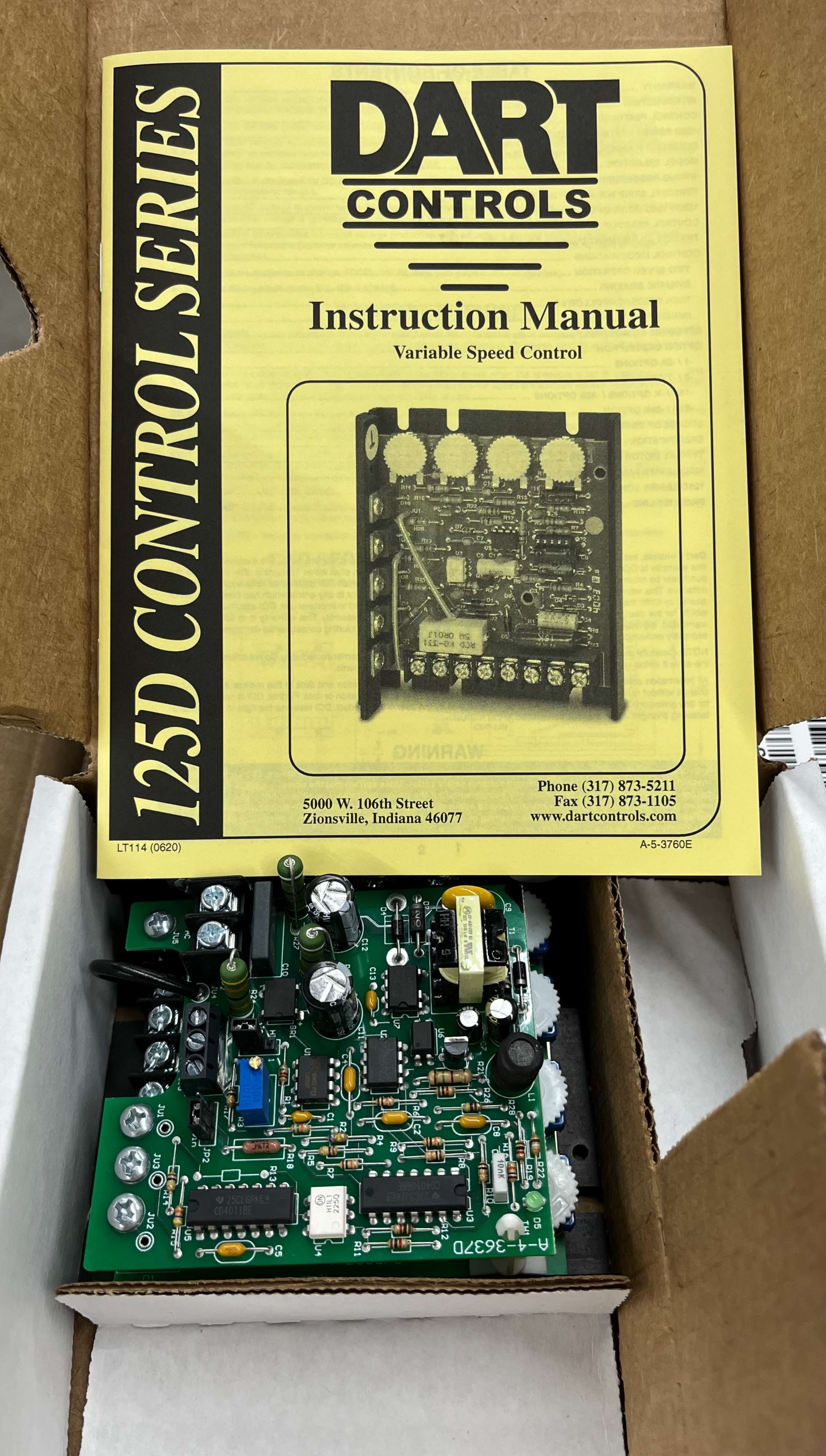 DART CONTROLS 125DV-C-55H Speed Control, 5.5A, 90/180 VDC, Isolated Signal Follower, 1/8 thru 1 HP Dual Voltage, Product in box, In stock