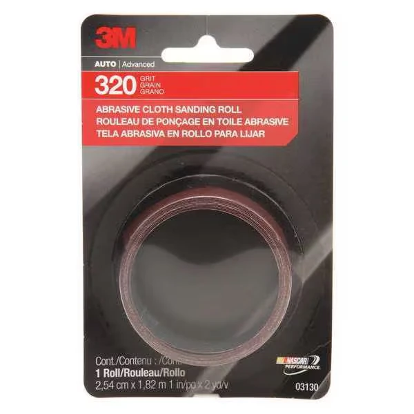 3M 03130 Abrasive, Cloth Sanding Roll, 1 Inch x 2yd, PK10 | CY6WDC