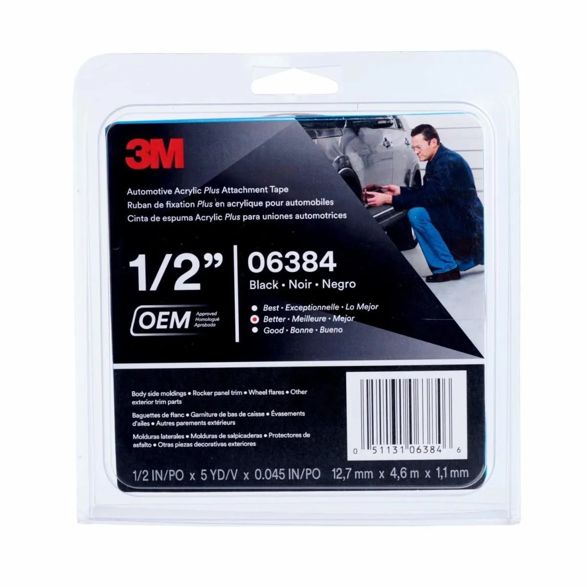 3M 06384 Acrylic Plus HighBondTape 06384 Blk, PK12 | CY7MXC