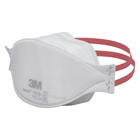 3M 1870+BULK Disposable Respirators, Dual, Adj, Metal Nose Clip, Universal Mask Size, 440 PK | CN7TYQ 60PT27