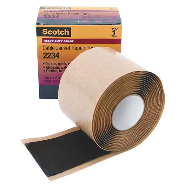 3M 2234-2X6FT Mastic Tape, 60 mil, 2 Inch x 6 Feet, Black | CY7NVY