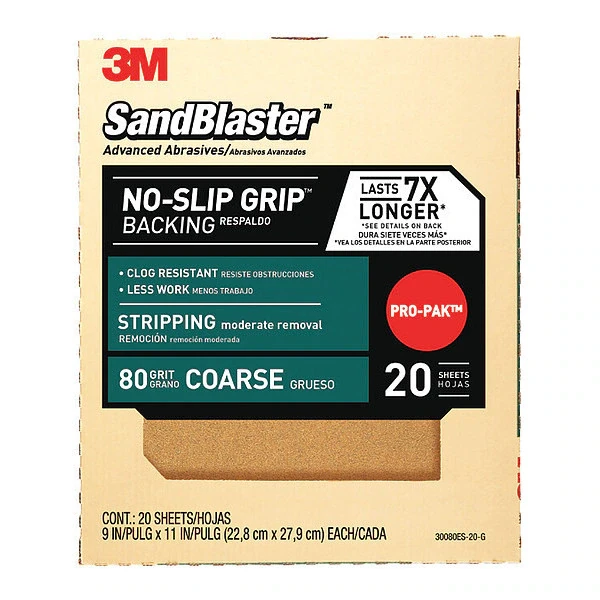 3M 30080ES-20-G Paint Stripping Sandpaper 30080ES-2, PK5 | CY6WMU