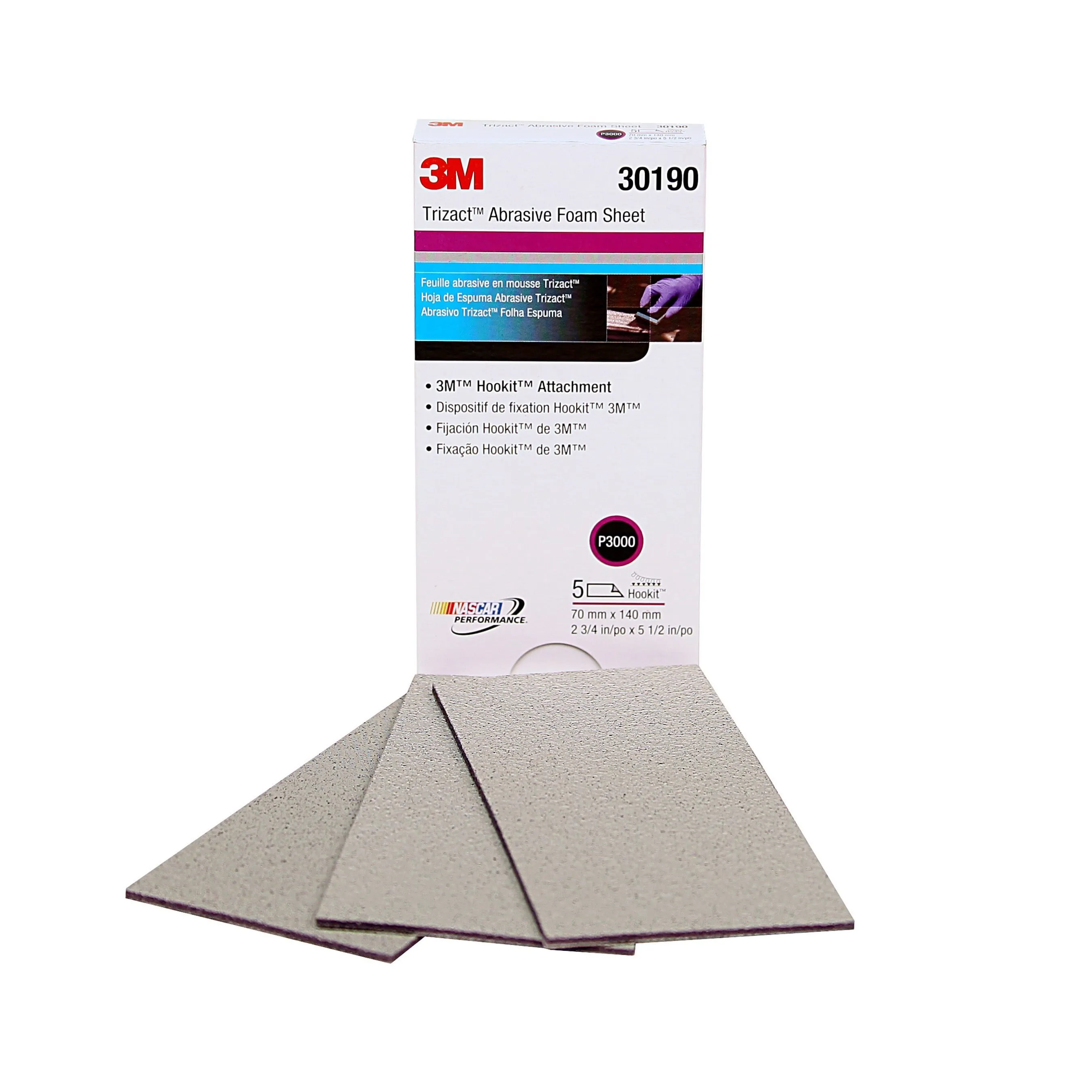 3M 30190 Trizact Hookit Foam Sheet, 2-3/4 Inch x, PK50 | CY6VMU