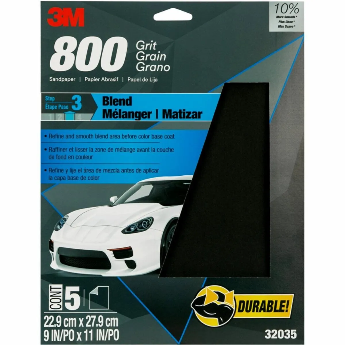3M 32035 Wetordry Sndpr, 32035, 800grit, 9 Inch, PK100 | CY6WLY