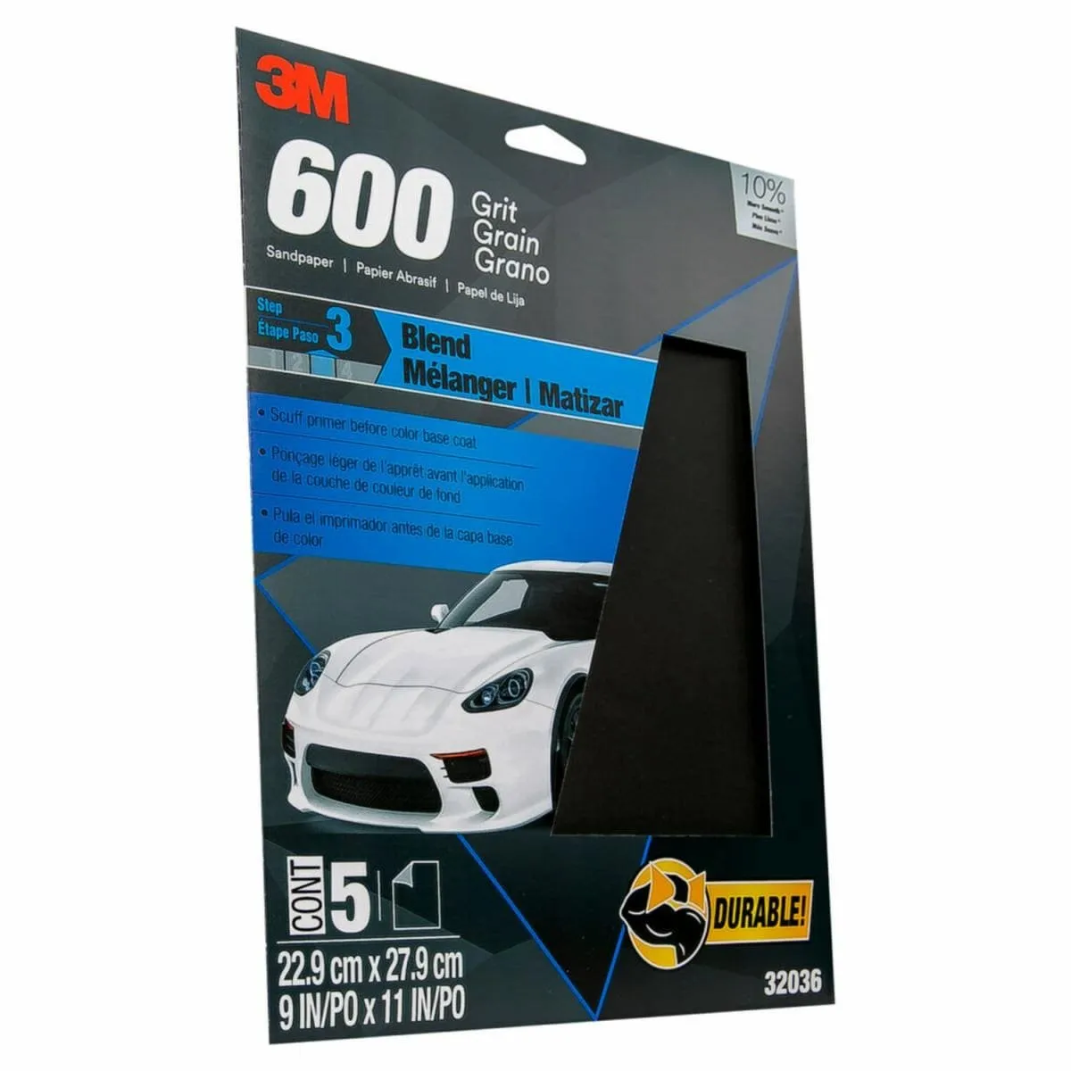 3M 32036 Wetordry Sndpr, 32036, 600grit, 9 Inch, PK100 | CY6VXV