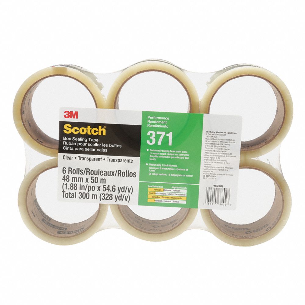 3M 371 Clear, Tape Adhesive Hot Melt Resin, Tape Application Hand, 6 Pk | CF2MRK 53XZ66
