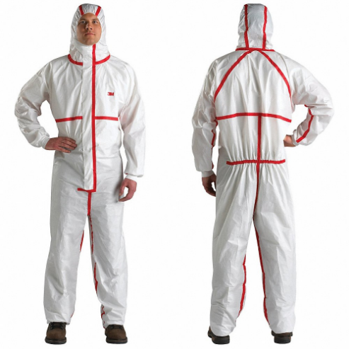 3M 4565-BLK-L Hooded Coverall White/red Sealed L, 25 Pk | AC4WRR 30Z017