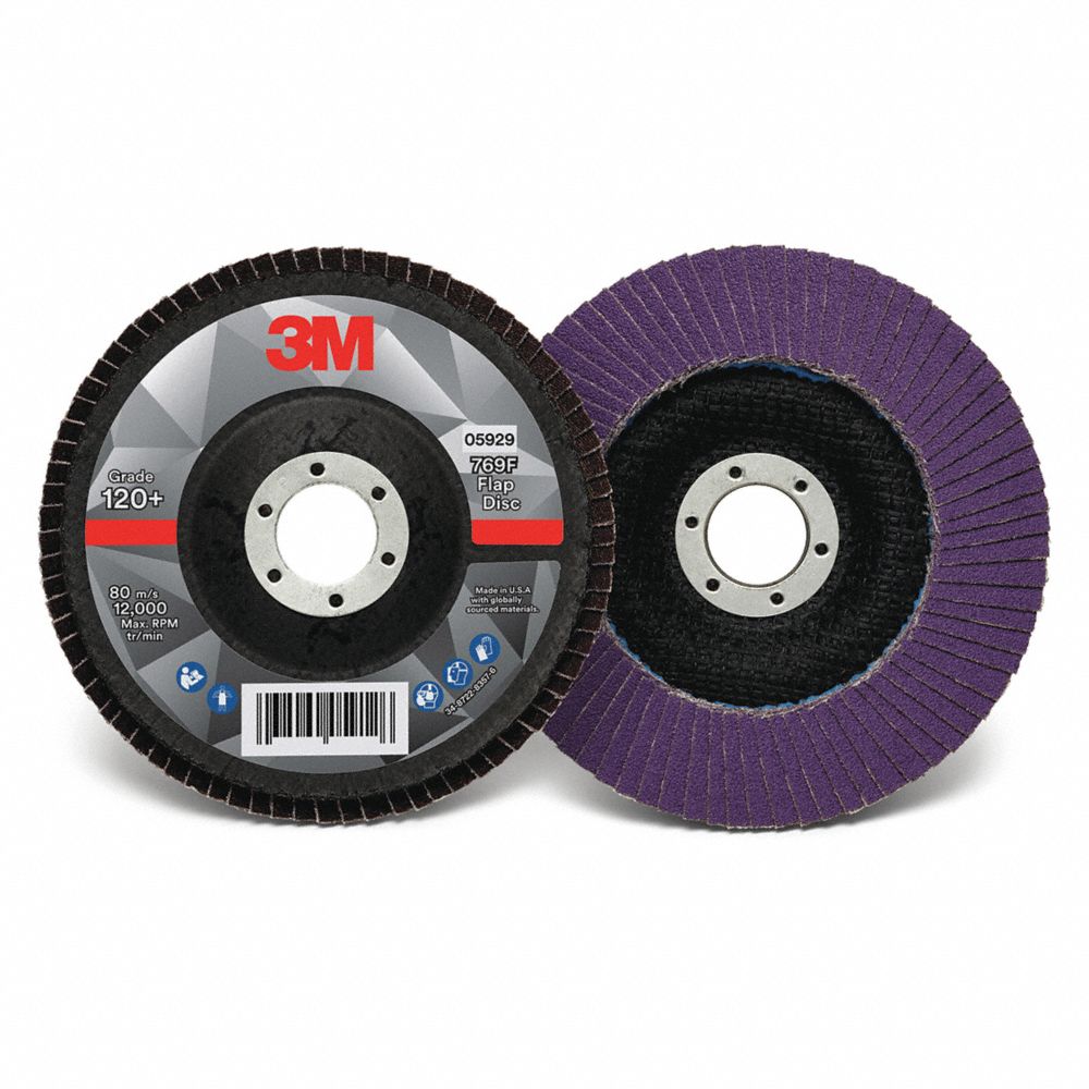 3M 60440351629 Flap Disc, Ceramic Grain, 5 Inch Disc Diameter, 120 Abrasive Grit | CF2DUG 498Y10
