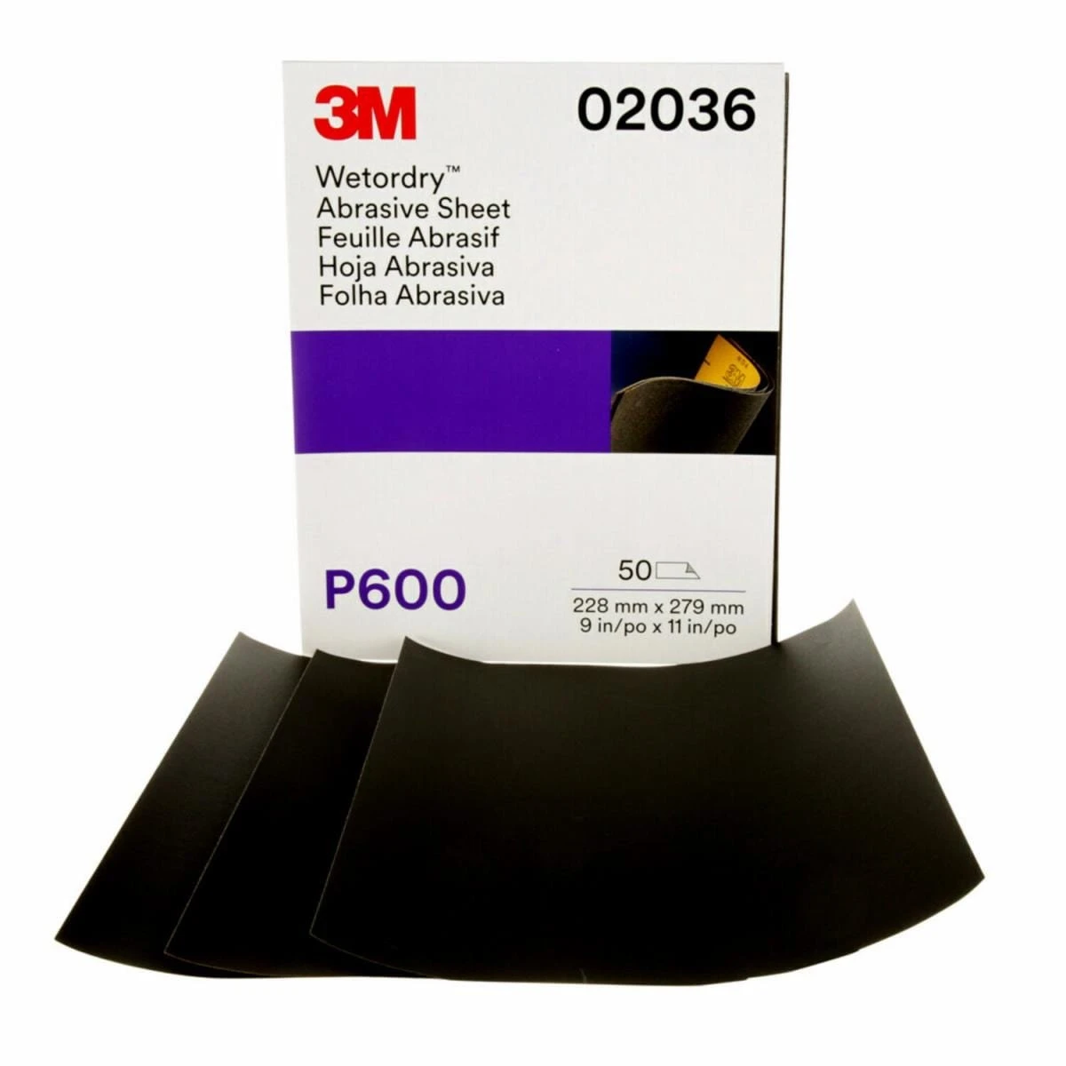 3M 60455067748 Abrasive Sheet, 213Q, 9 x 11, Wet/Dry | CY6WBY