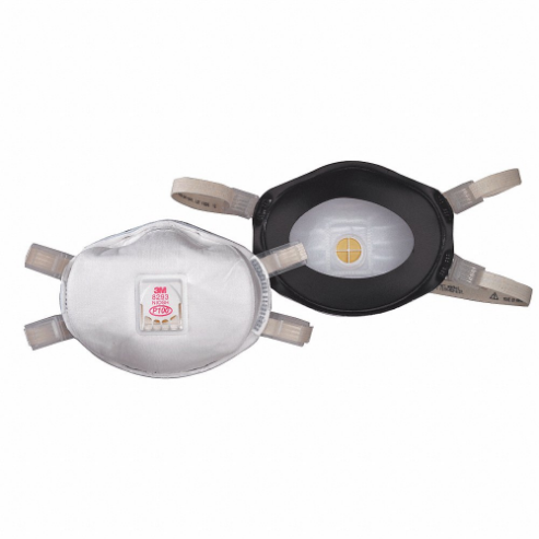 3M 8293 Disposable Respirator, Dual, Adj, Metal Nose Clip, Comfort, White, M Mask Size, P100 | CN7TYF 4MH54