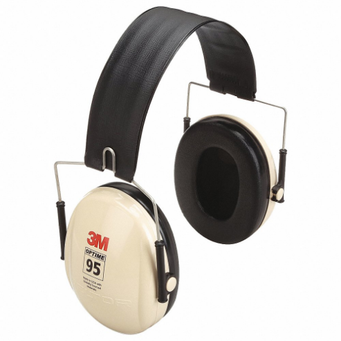Ear Muffs, Over-the-Head Earmuff, 21 dB NRR, Foldable, Foam/Polyurethane/PVC, Beige