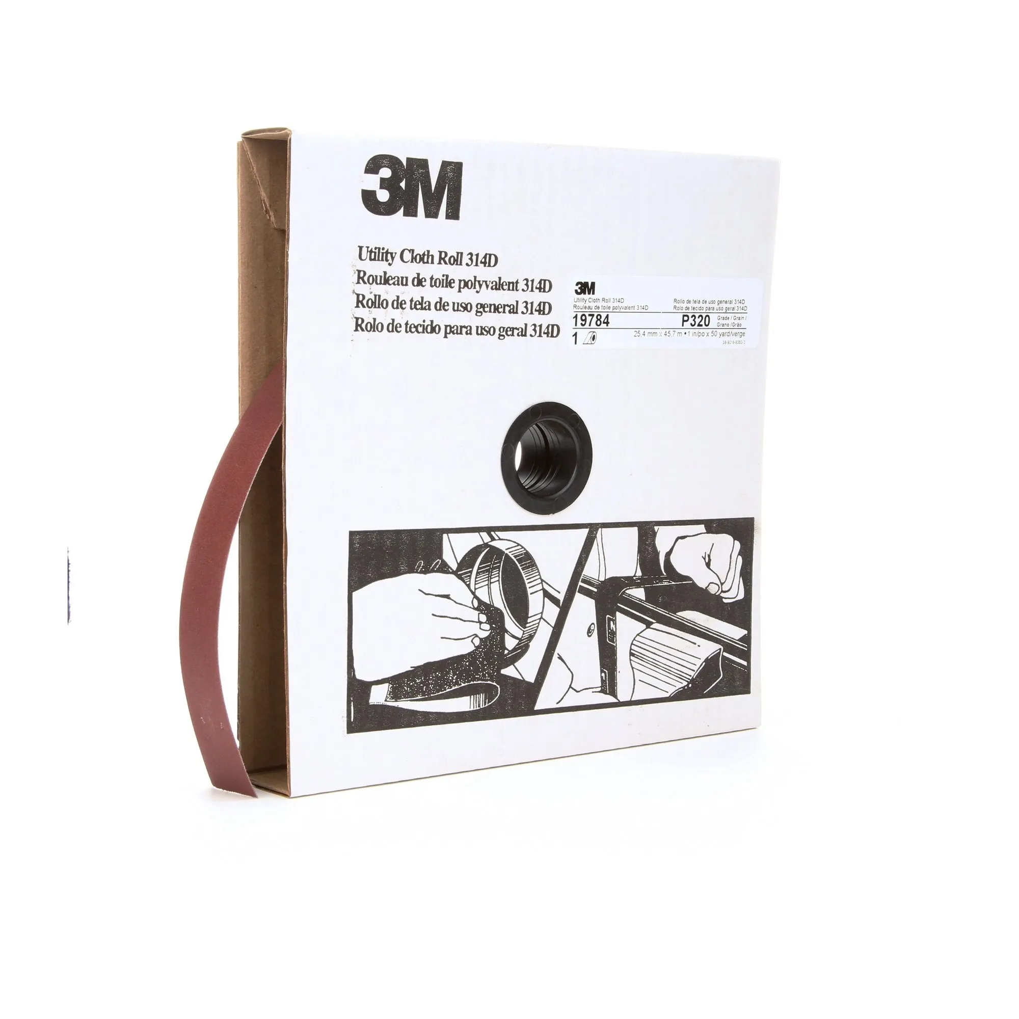 3M 7000118506 Utility Cloth Roll, 1 Inch x 50yd, P320 Grit, PK5 | CY6VAZ