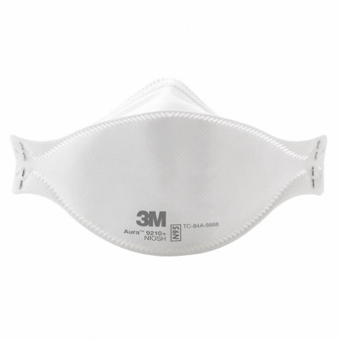 3M 9210+ Disposable Respirator, Single, Non-Adj, Metal Nose Clip, Std, White, 20 PK | CN7TYN 21LP02