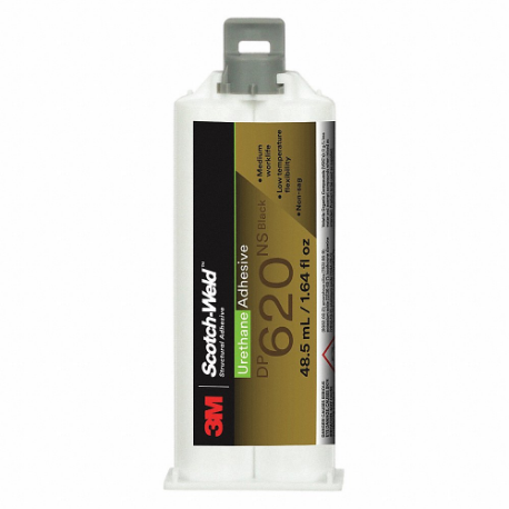 3M DP620NS Epoxy Adhesive, Ambient Cure, 400 mL, Dual-Cartridge, Black | CN2QQL 3532 / 2RUD4