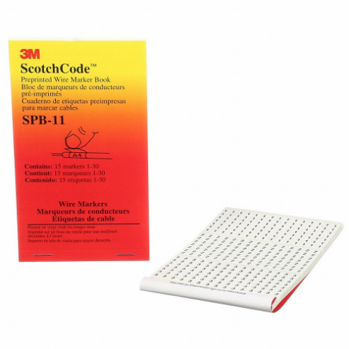 3M SPB-04 Pre-printed Wire Marker Book, 5 Pk | AB9LED 2DUC5