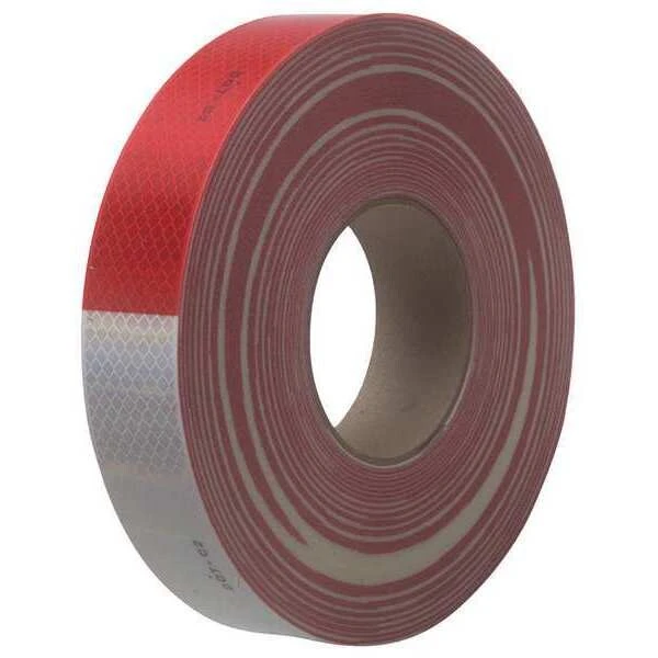Reflective Tape, 22.0 Mil, 2 Inch x 150 , Red/White