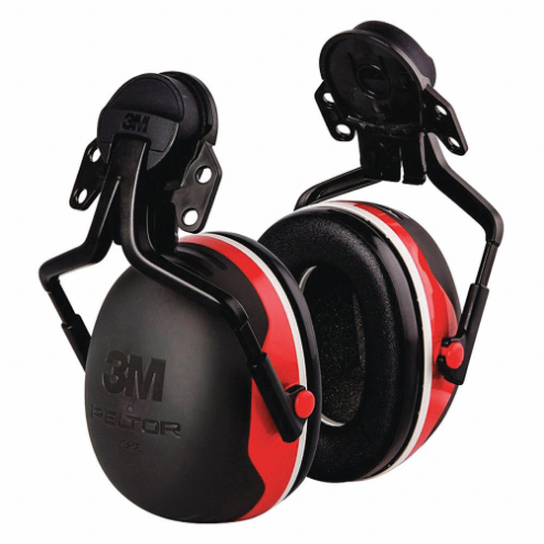 Ear Muffs, Hard Hat-Mounted Earmuff, Passive, 25 dB NRR, Dielectric, Black
