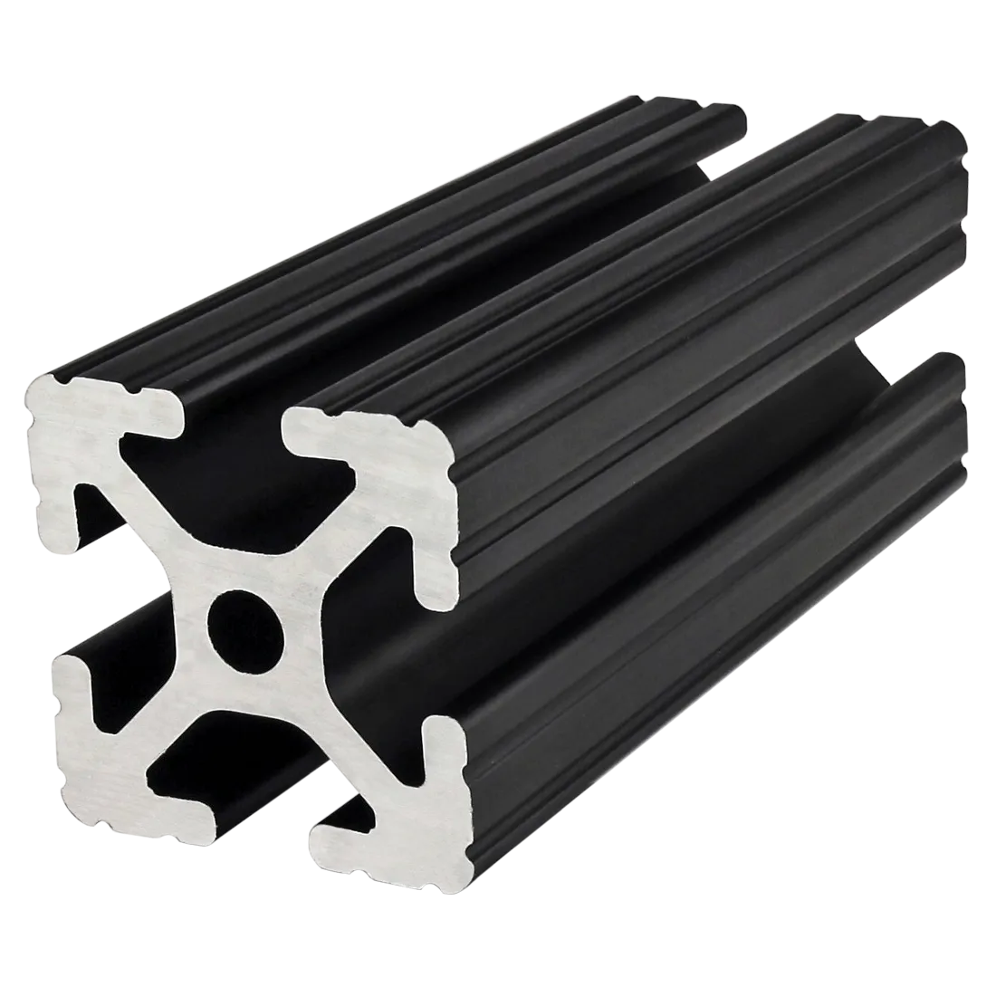 80/20 1515-BLACK-145 Extrusion, 4 Open T-Slot, 145 Inch Length, Aluminum, Black | AF8ZTW 29NZ68