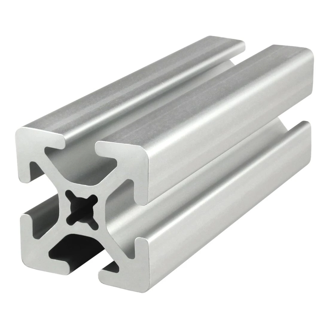 Extrusion, Smooth, 4 Open T-Slot, 72 Inch Length, Aluminium, Clear