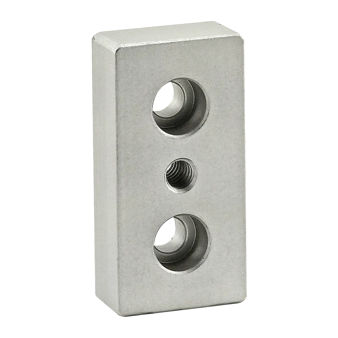 80/20 2128 Center Tap Base Plate, 1/4-20 Thread Size, Aluminum, Clear | AC3BPG 2RCV1