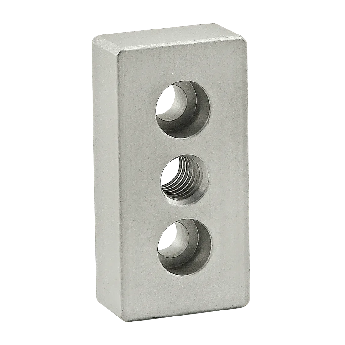 80/20 2129 Center Tap Base Plate, 3/8-16 Thread Size , Aluminum, Clear | AC3BPH 2RCV2