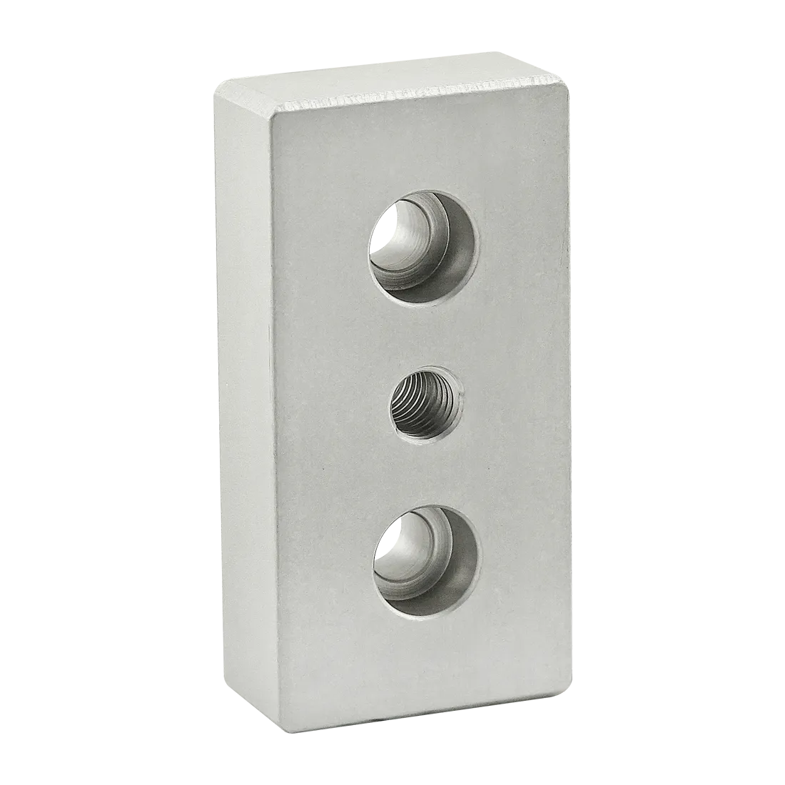 80/20 2130 Center Tap Base Plate, 3/8-16 Thread Size, Aluminum, Clear | AC3BPJ 2RCV3