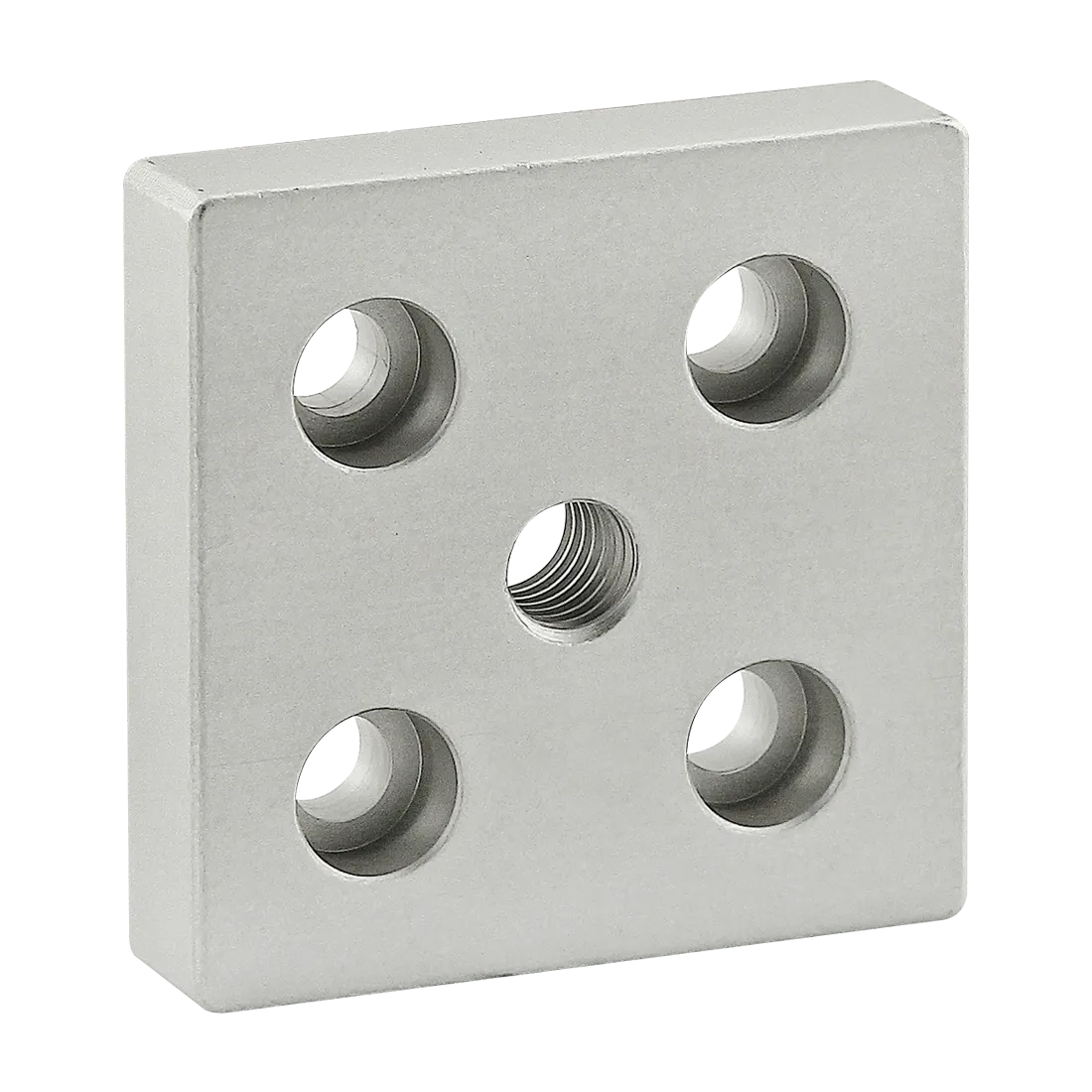 80/20 2131 Center Tap Base Plate, 2 x 1/2 x 2 Inch Size, Aluminum, Clear | AE4EXX 5JRN3