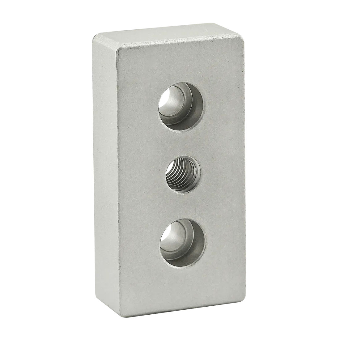 80/20 2138 Center Tap Base Plate, 7/16-14 Thread Size, Aluminum, Clear | AA7XUB 16U351